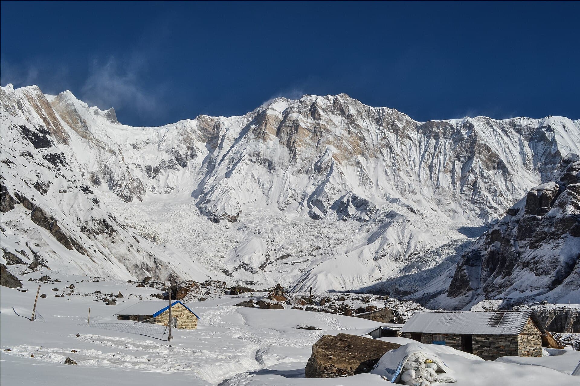Snow-covered peaks above Annapurna Base Camp, Nepal