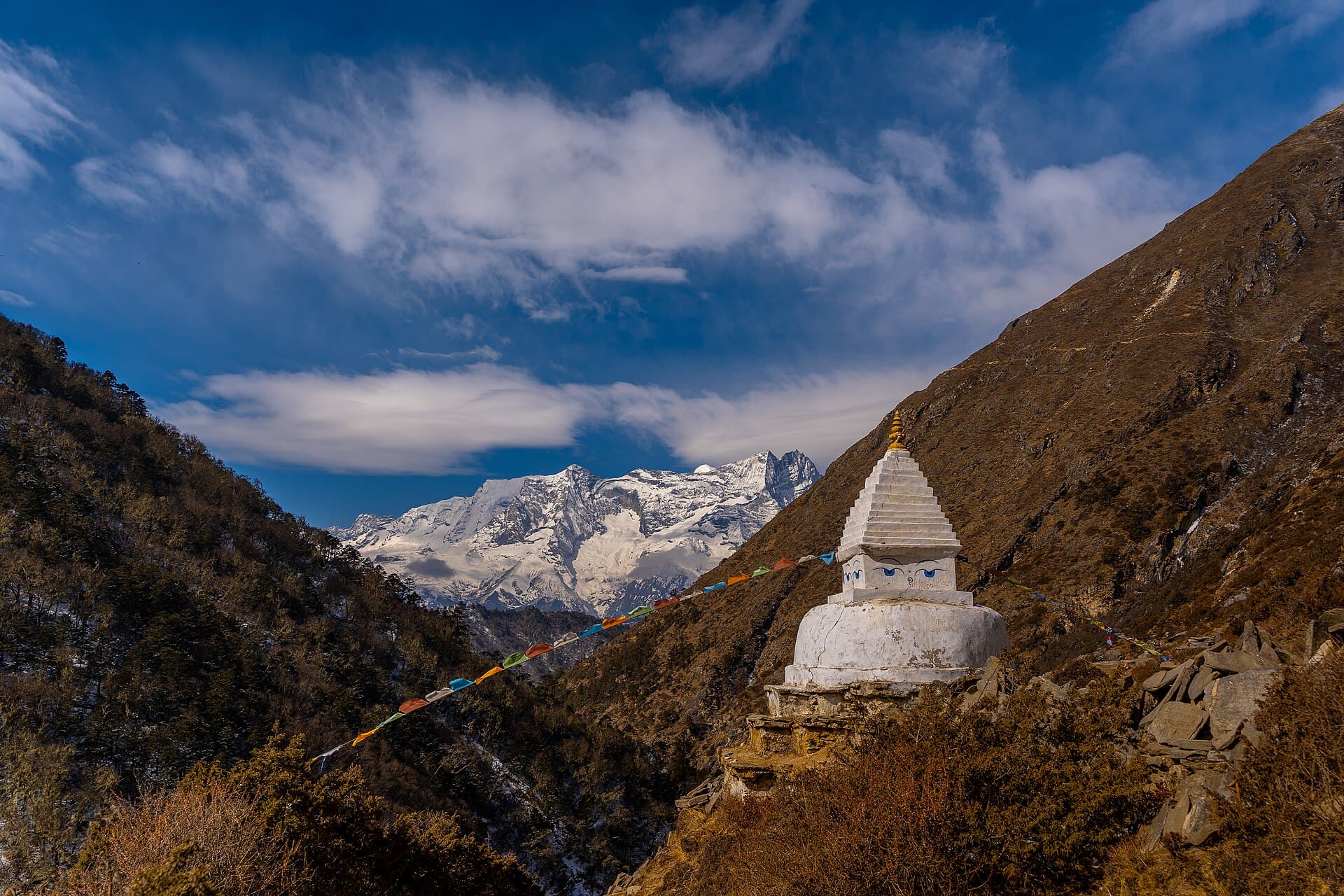 Trail through the Khumbu region on the way toward Everest Base Camp, Nepal