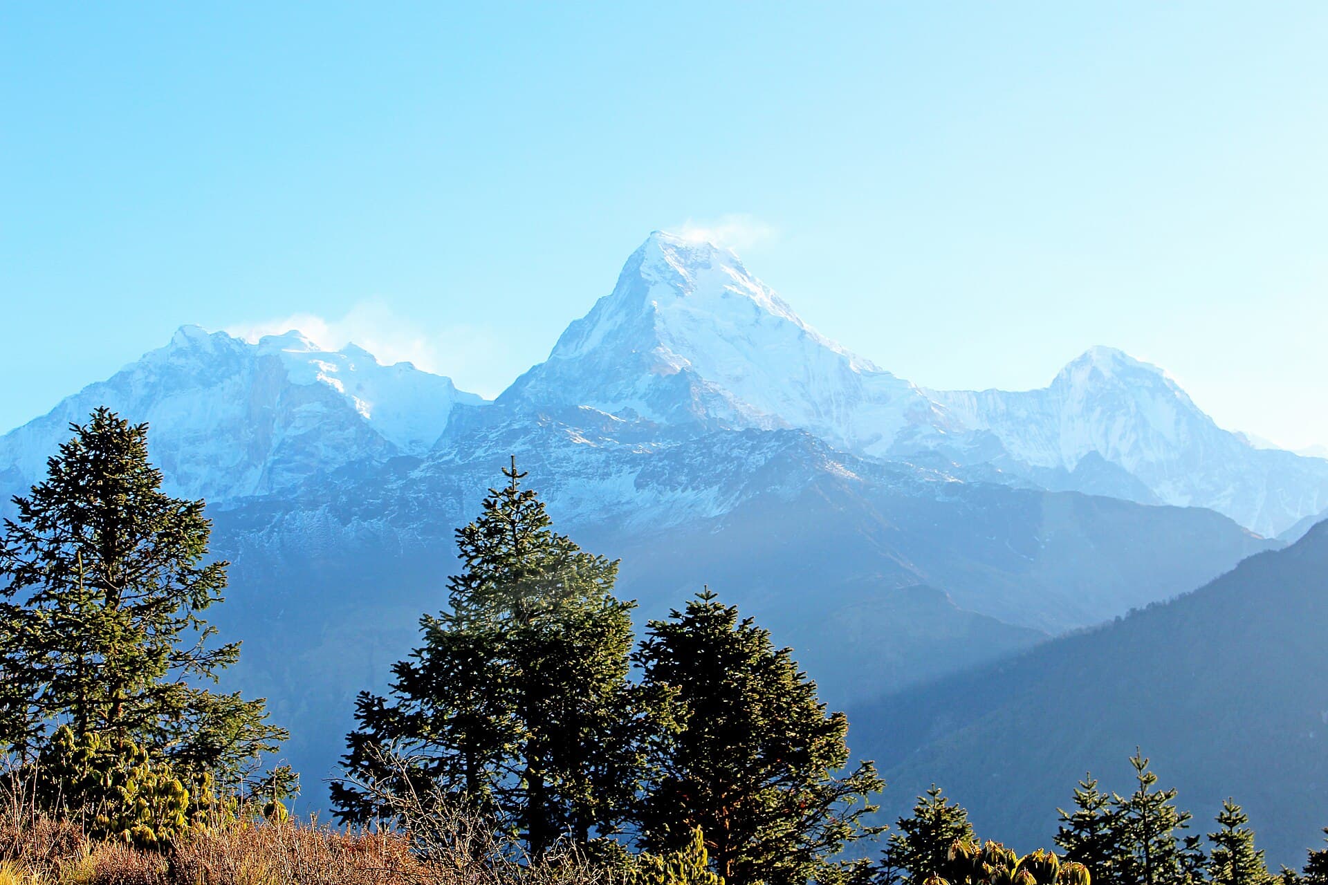 Sunrise over the Annapurna range from Poon Hill, Nepal